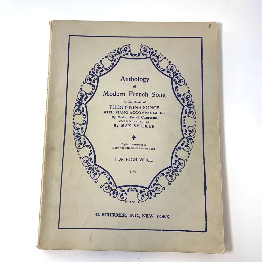 Anthology of Modern French Song - 39 Songs for High Voice & Piano VTG